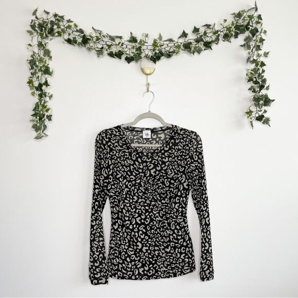 CABI Sweetheart Top Mesh Leopard Print Size XS Style 4163 - Picture 2 of 7